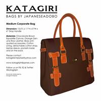 Medium Corporate Bag Chocolate Brown/Orange