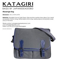 Messenger Bag Light Grey/Navy Blue