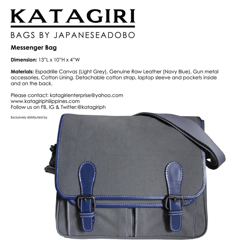 Messenger Bag Light Grey/Navy Blue