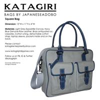 Square Bag Light Grey/Navy Blue